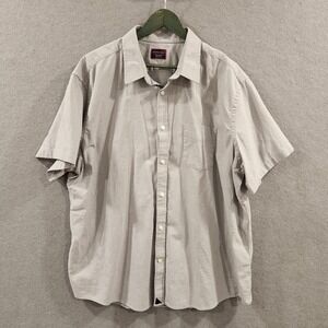 Untuckit Shirt Mens‎ 3XL Linen Blend Gray Button Down Short Sleeve Preppy